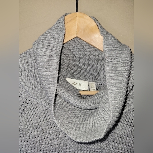 Cloth by RD cowl neck knit sweater tunic length grey large - Picture 4 of 8